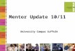 Mentor Update 10/11 University Campus Suffolk. Triennial Reviews The majority of mentors/sign off mentors at must have had their first TR by September