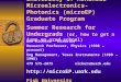 University of Arkansas Microelectronics-Photonics (microEP) Graduate Program Summer Research for Undergrads (or, how to get a jump on grad school) Ken