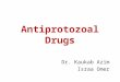 Antiprotozoal Drugs Dr. Kaukab Azim Israa Omer. Be able to recognize the main therapeutic uses of the drugs of each class Be able to indicate the main