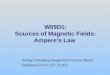1 W09D1: Sources of Magnetic Fields: Ampere’s Law Today’s Reading Assignment Course Notes: Sections 9.3-9.4, 9.7, 9.10.2