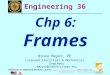 BMayer@ChabotCollege.edu ENGR-36_Lec-16_Frames.pptx 1 Bruce Mayer, PE Engineering-36: Engineering Mechanics - Statics Bruce Mayer, PE Licensed Electrical