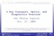 Donn H. McMahon XTOD Configuration Overviewmcmahon4@llnl.gov October 24-26, 2005 UCRL-PRES-216590 X Ray Transport, Optics, and Diagnostics Overview FAC
