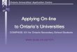 COMPASS.101 for Ontario Secondary School Students Applying On-line to Ontario’s Universities
