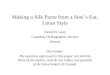 Making a Silk Purse from a Sow’s Ear, Loran Style David H. Gray Canadian Hydrographic Service Ottawa Disclaimer: The opinions expressed in this paper are