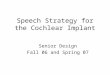 Senior Design Fall 06 and Spring 07 Speech Strategy for the Cochlear Implant