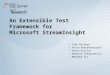 An Extensible Test Framework for Microsoft StreamInsight Alex Raizman Asvin Ananthanarayan Anton Kirilov Badrish Chandramouli Mohamed Ali