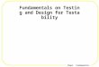 Chap1. Fundamentals.1 Fundamentals on Testing and Design for Testability
