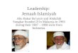 Leadership: Jemaah Islamiyah Abu Bakar Ba’asyir and Abdullah Sungkar founded JI in Malaysia in 1993 during their 1987 – 1998 exile from Indonesia