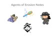 Agents of Erosion Notes. Erosion Caused by…Running Water Erosion is… The process by which soil & sediment are transported from one location to another