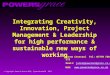 © Copyright Power & Grace 2011, Synecticsworld 2011 Integrating Creativity, Innovation, Project Management & Leadership for high performance & sustainable