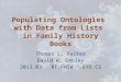 Populating Ontologies with Data from Lists in Family History Books Thomas L. Packer David W. Embley 2013.03 RT.FHTW BYU.CS 1