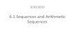 6.1 Sequences and Arithmetic Sequences 3/20/2013