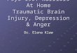 Psyc 190: Warriors At Home Traumatic Brain Injury, Depression & Anger Dr. Elena Klaw