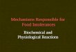 Mechanisms Responsible for Food Intolerances Biochemical and Physiological Reactions