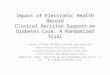 Impact of Electronic Health Record Clinical Decision Support on Diabetes Care: A Randomized Trial Patrick J. O’Connor, MD, MPH1, JoAnn M. Sperl-Hillen,