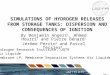 Page 1 SIMULATIONS OF HYDROGEN RELEASES FROM STORAGE TANKS: DISPERSION AND CONSEQUENCES OF IGNITION By Benjamin Angers 1, Ahmed Hourri 1 and Pierre Bénard