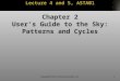 1 Lecture 4 and 5, ASTA01 Chapter 2 User’s Guide to the Sky: Patterns and Cycles