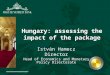 Hungary: assessing the impact of the package István Hamecz Director Head of Economics and Monetary Policy Directorate