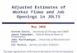Adjusted Estimates of Worker Flows and Job Openings in JOLTS May 2008 Steven Davis, University of Chicago and NBER Jason Faberman, Federal Reserve Bank