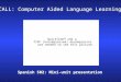 CALL: Computer Aided Language Learning Spanish 502: Mini-unit presentation