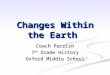 Changes Within the Earth Coach Parrish 7 th Grade History Oxford Middle School