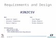 Requirements and Design ASN2CSV 2015-10-16 MDH: -Guido Di Campli -Giovanni Piemontese -Paolo D’Amelio FER: -Ivan Škugor -Željko Krpetić -Željko Knežević