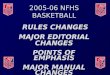 2005-06 NFHS BASKETBALL RULES CHANGES MAJOR EDITORIAL CHANGES POINTS OF EMPHASIS MAJOR MANUAL CHANGES