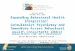 Expanding Behavioral Health Integration: Consultative Psychiatry and Immediate Access Behavioral Health Consultants (BHCs) Speaker Names, Credentials,