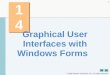2009 Pearson Education, Inc. All rights reserved. 1 14 Graphical User Interfaces with Windows Forms