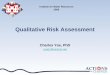 Qualitative Risk Assessment Charles Yoe, PhD cyoe1@verizon.net Institute for Water Resources 2009