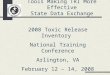 Tools Making TRI More Effective State Data Exchange 2008 Toxic Release Inventory National Training Conference Arlington, VA February 12 – 14, 2008