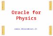 Oracle for Physics Jamie.Shiers@cern.ch. Oracle & CERN: 25 years of collaboration The Evolution of Databases in HEP A Time-Traveller's Tale Jamie Shiers,