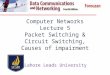 Computer Networks Lecture 5 Packet Switching & Circuit Switching, Causes of impairment Lahore Leads University