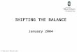 SHIFTING THE BALANCE January 2004 © British Nutrition Foundation 2004