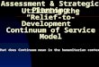 Assessment & Strategic Planning What does Continuum mean in the humanitarian context? Utilizing the “Relief-to-Development” Continuum of Service Model