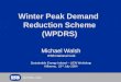 NATIONAL GRID Winter Peak Demand Reduction Scheme (WPDRS) Michael Walsh ESB National Grid Sustainable Energy Ireland – LIEN Workshop Kilkenny, 22 nd July