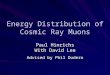 Energy Distribution of Cosmic Ray Muons Paul Hinrichs With David Lee Advised by Phil Dudero