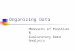 Organizing Data Measures of Position & Exploratory Data Analysis