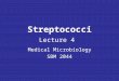 Streptococci Lecture 4 Medical Microbiology SBM 2044