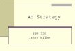 Ad Strategy SBM 338 Lanny Wilke. Your Ad Strategy A plan of action that defines a goal and suggests tactics for achieving it. Provides direction for your