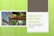 Careers in the Plant Industry Obj. 3.01: Remember careers in the plant industry