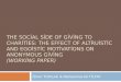 THE SOCIAL SIDE OF GIVING TO CHARITIES: THE EFFECT OF ALTRUISTIC AND EGOISTIC MOTIVATIONS ON ANONYMOUS GIVING (WORKING PAPER) Ömer TORLAK & Muhammet Ali