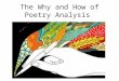 The Why and How of Poetry Analysis. Why Analyze Poetry? Why analyze anything?