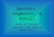 Sectors, Segments, & Annuli Parts of Circles (and yes, you need to know this)