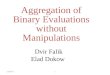 110/20/2015 Aggregation of Binary Evaluations without Manipulations Dvir Falik Elad Dokow
