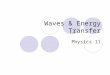 Waves & Energy Transfer Physics 11. Introduction to Waves Chapter 11 (§11-1, 11-7, 11-8)