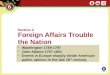 Section 2 Foreign Affairs Trouble the Nation Washington 1789-1797 John Adams 1797-1801 Events in Europe sharply divide American public opinion in the late