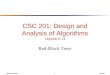 Mudasser Naseer 1 10/20/2015 CSC 201: Design and Analysis of Algorithms Lecture # 11 Red-Black Trees