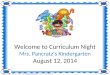 Welcome to Curriculum Night Mrs. Pancratz’s Kindergarten August 12, 2014 Created by: Ashley Magee,  Graphics © ThistleGirlDesigns
