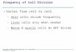 Copyright © 2005 Pearson Education, Inc. publishing as Benjamin Cummings Frequency of Cell Division Varies from cell to cell – Skin cells divide frequently